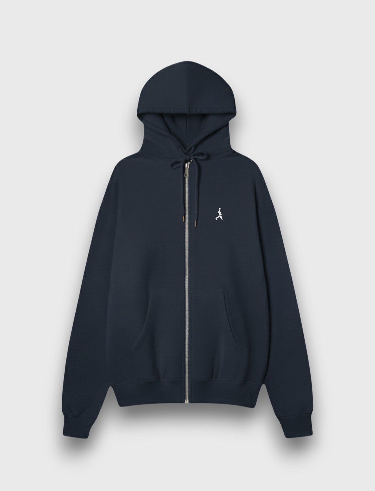 HOODIE BASIC ZIP MARINO